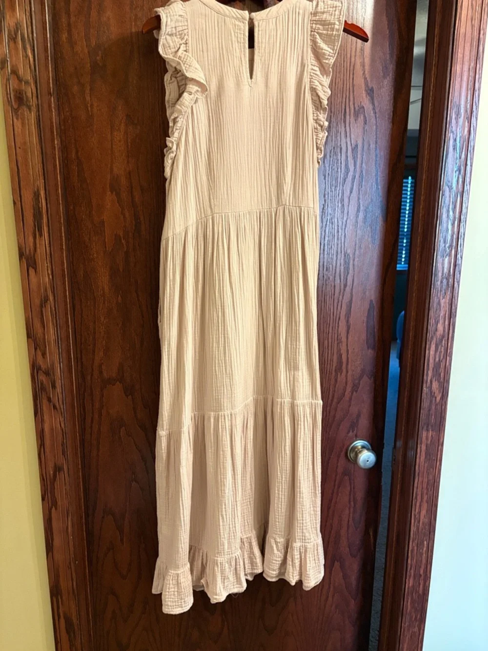 Universal Thread Blush Pink Maxi Dress with Ruffle Shoulders - Picture 2 of 3
